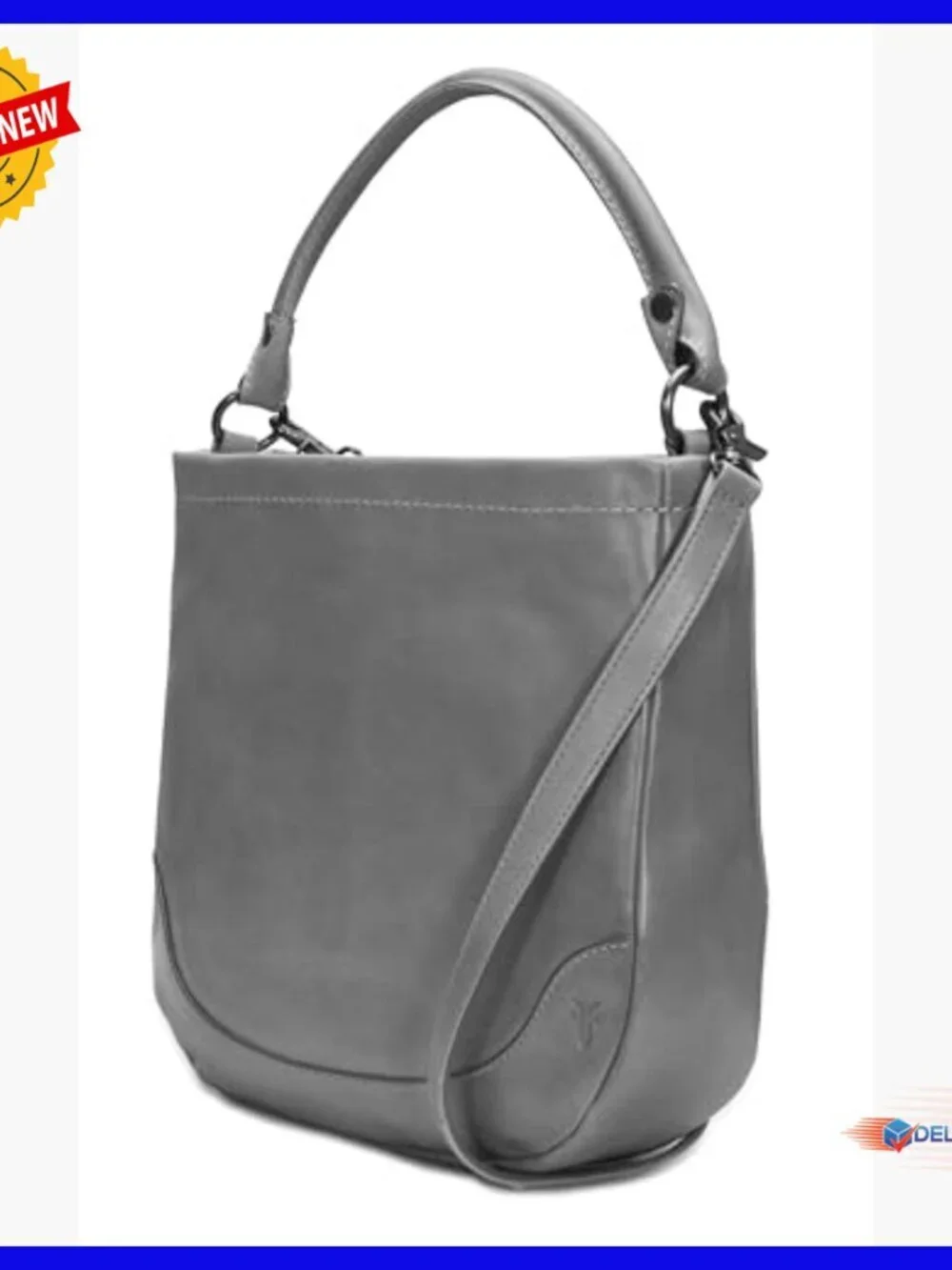 Genuine Leather Hobo Bag with Adjustable Strap & Multiple Pockets
